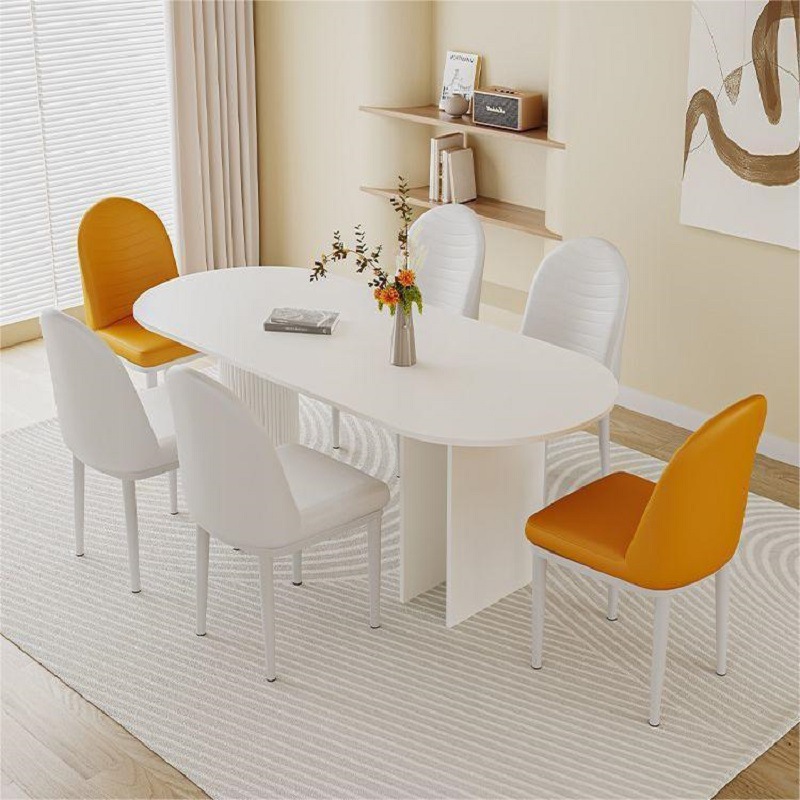 Exportación inswind softpack silla de lujo simple silla de comedor doméstica silla de cuero oruga silla pequeña silla de casa