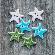彩色小海星陶瓷纽扣服装设计配饰辅料配件景德镇手工饰品扣海洋风