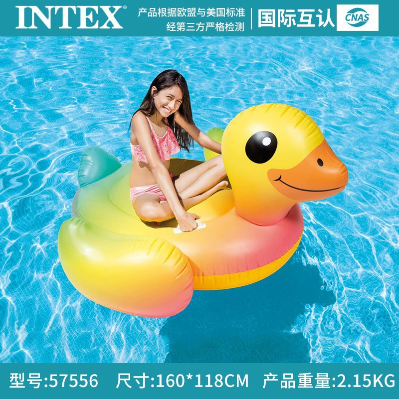 Надувной плавательный круг (INTEX) — лебедь/фламинго/единорог/павлин/и т.д., ПВХ, для взрослых и детей, варианты 105×82 см