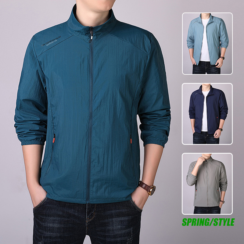 2024 moda nueva chaqueta de protección solar para hombres chaqueta delgada de verano deportivo al aire libre transpirable anti-UV chaqueta de piel puede comprimir la marca