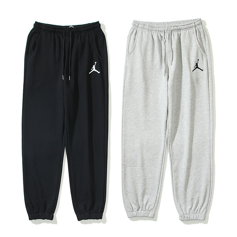 美式高街潮牌联名AJ飞人基础款小标运动裤毛圈休闲裤男女卫裤情侣