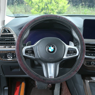 Full-diamond car steering wheel cover, Steering wheel cover - red-steering-wheel-cover-38cm