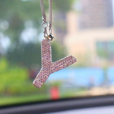 Car hanging Women - y-letter-car-pendant-ab-color-transparent-diamond
