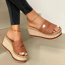 E 39625 Fish Mouth Platform Sandals �����¸���Ь �羳ŷ����