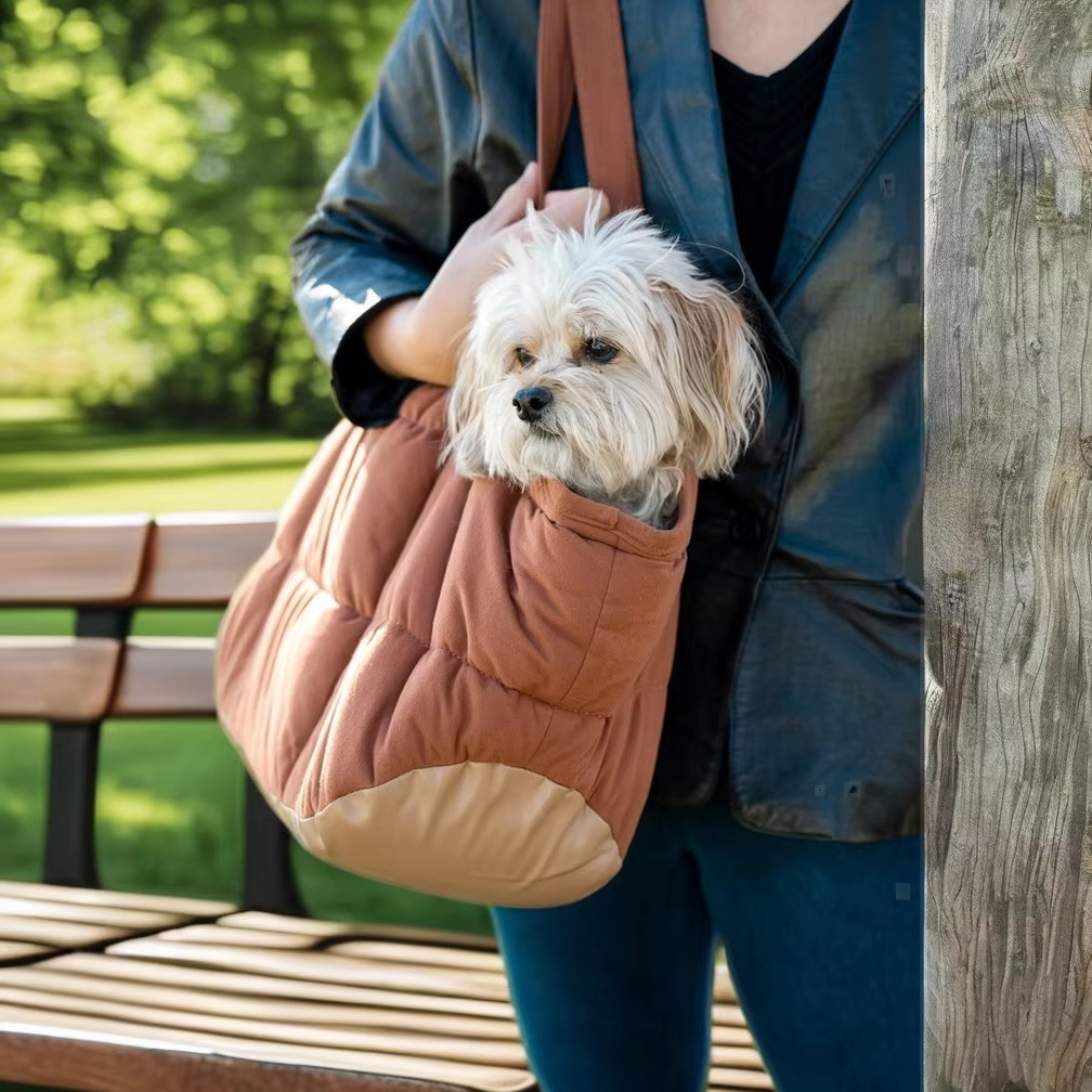 Bolsa para gatos para salir, portátil de gran capacidad, mensajero portátil, tela de algodón de primavera y otoño, bolsa de abrigo, bolsa de salida para perros pequeños