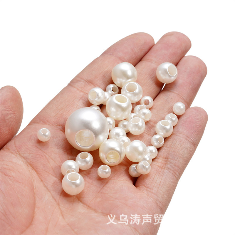 DIYアクセサリーの部品の米の白い大きい穴の真珠の手作りのビーズの携帯電話のチェーンの材料のブレスレットの散珠の卸売り|undefined