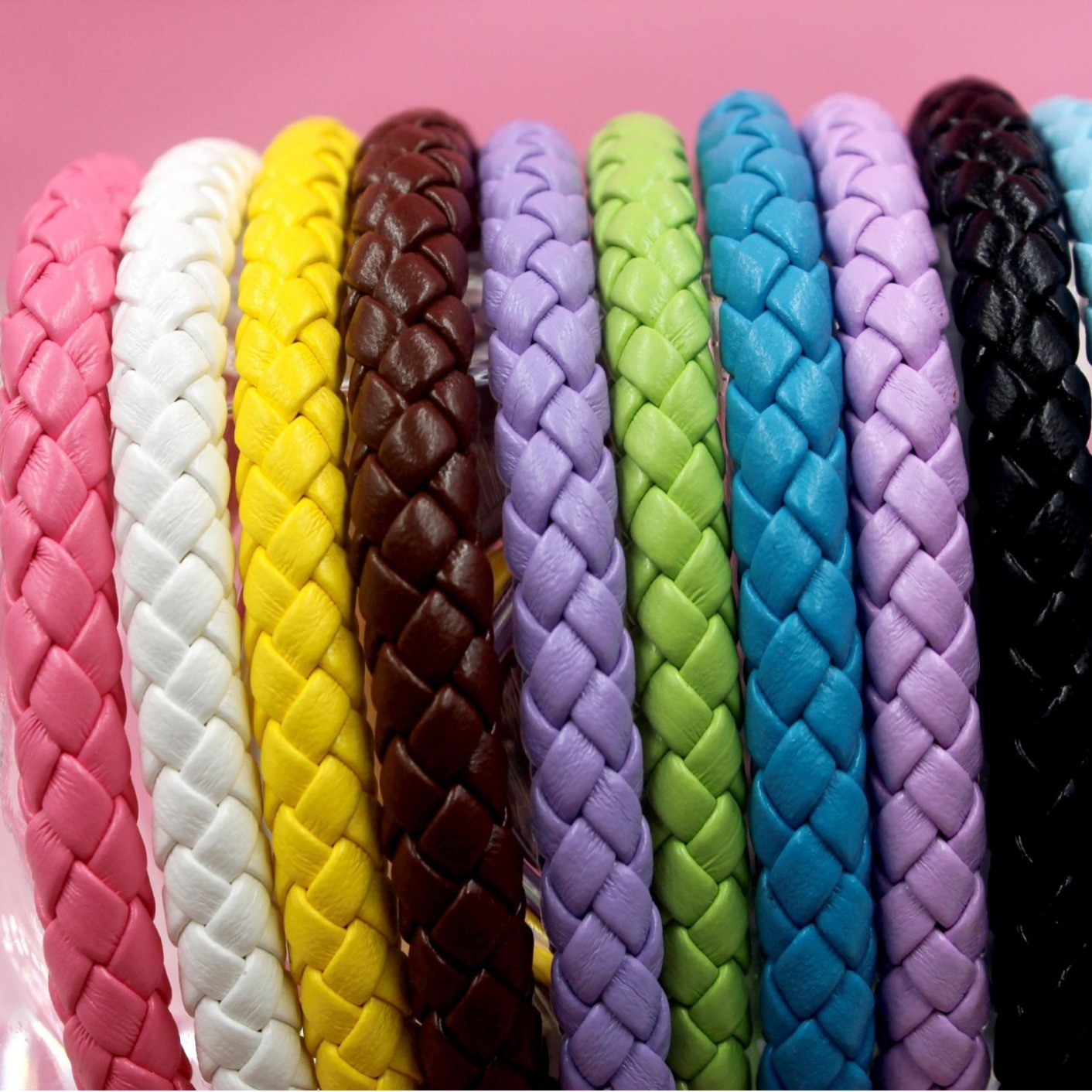 厂家直销高质量羊纹编织皮绳7-8mm多色皮绳DIY皮革编织绳批发