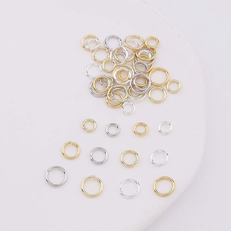 Color-Preserving Link Rings 18K Closed Rings Silver Single Rings O Rings C Rings Connecting Rings DIY Handmade Jewelry Accessories Materials Wholesale