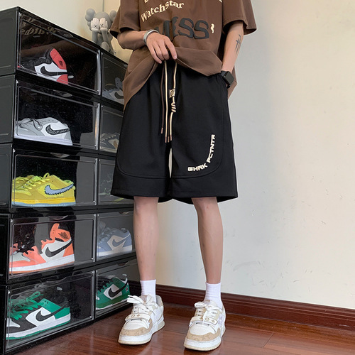 American-style shorts for men, summer design, niche casual sports briefs, loose large size, five-quarter pants