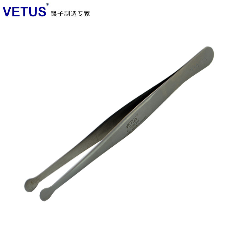 VETUS镊子高精密防磁耐酸碱不锈钢大圆头镊子邮票镊子33A-SA