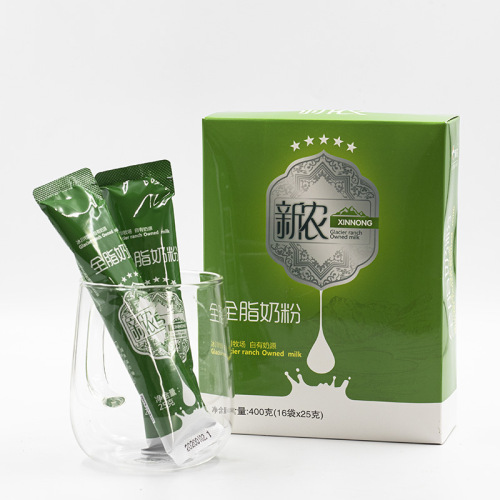 Xinnong milk powder 400g (25g*16 bags) adult full-fat high-quality Xinjiang milk powder student nutritional breakfast milk
