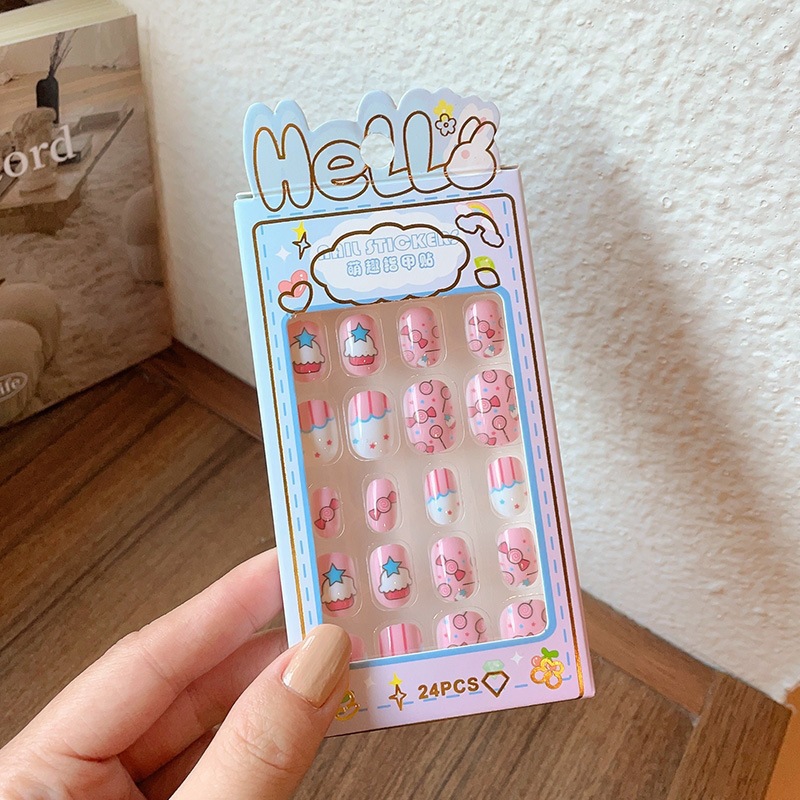 Niños parches de uñas super lindas chicas lindas usan pegatinas de dibujos animados de uñas seguras desmontables parches de uñas al por mayor image 153