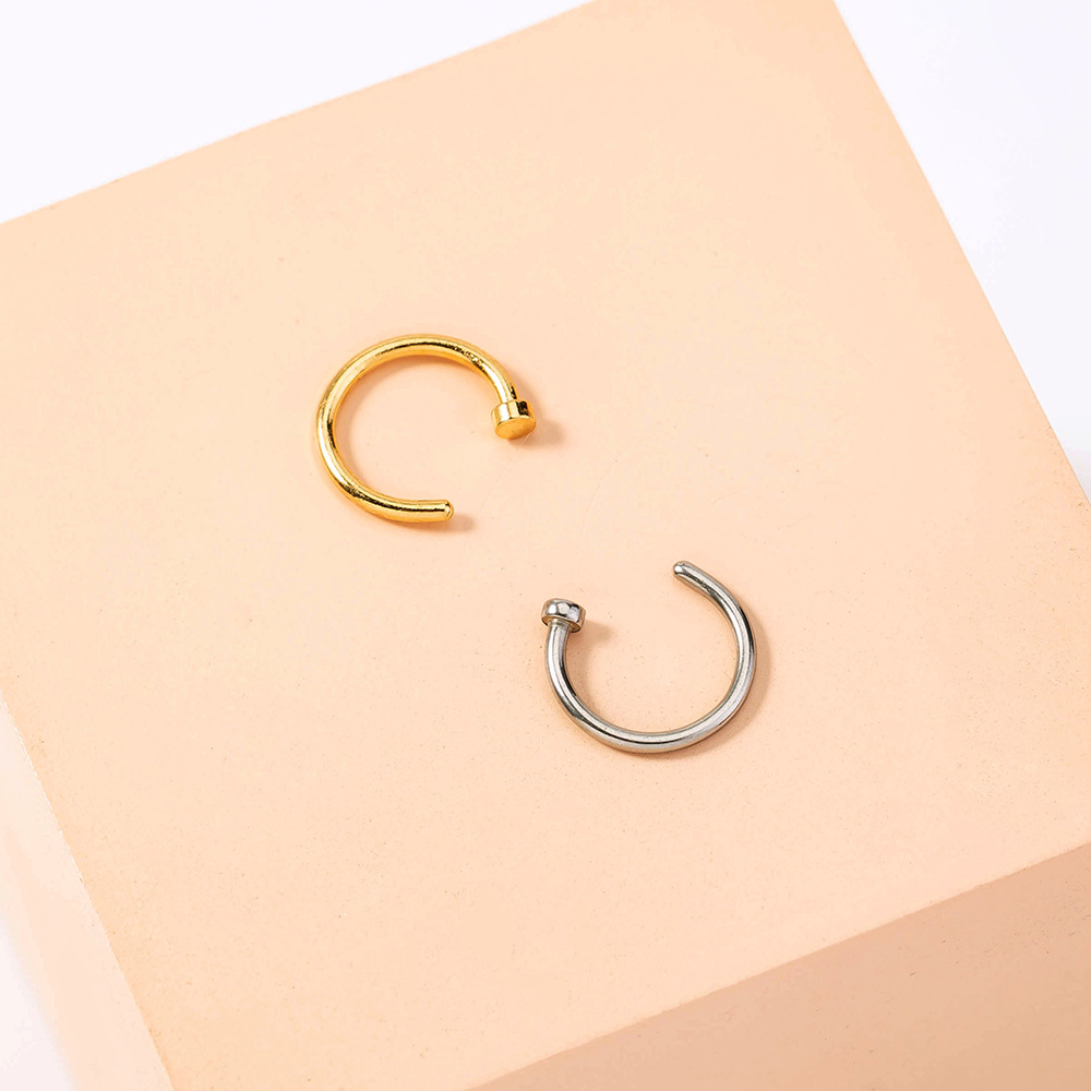 Simple Stainless Steel Piercing U-shaped Nose Ring Piercing Nose Ornaments Wholesale display picture 4