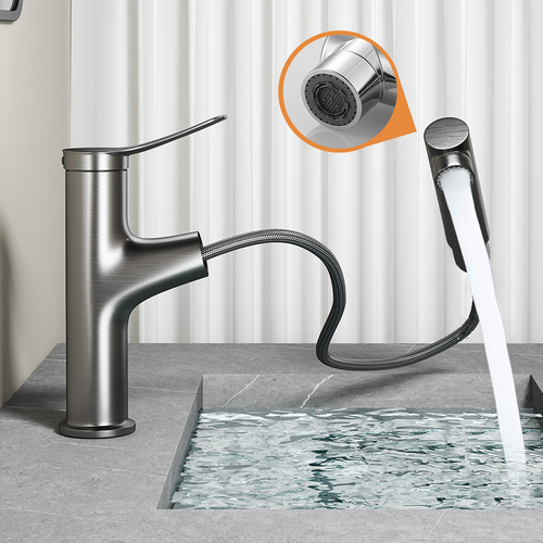 Full copper basin pull-out faucet wash basin basin hot and cold water bathroom toilet wash basin faucet