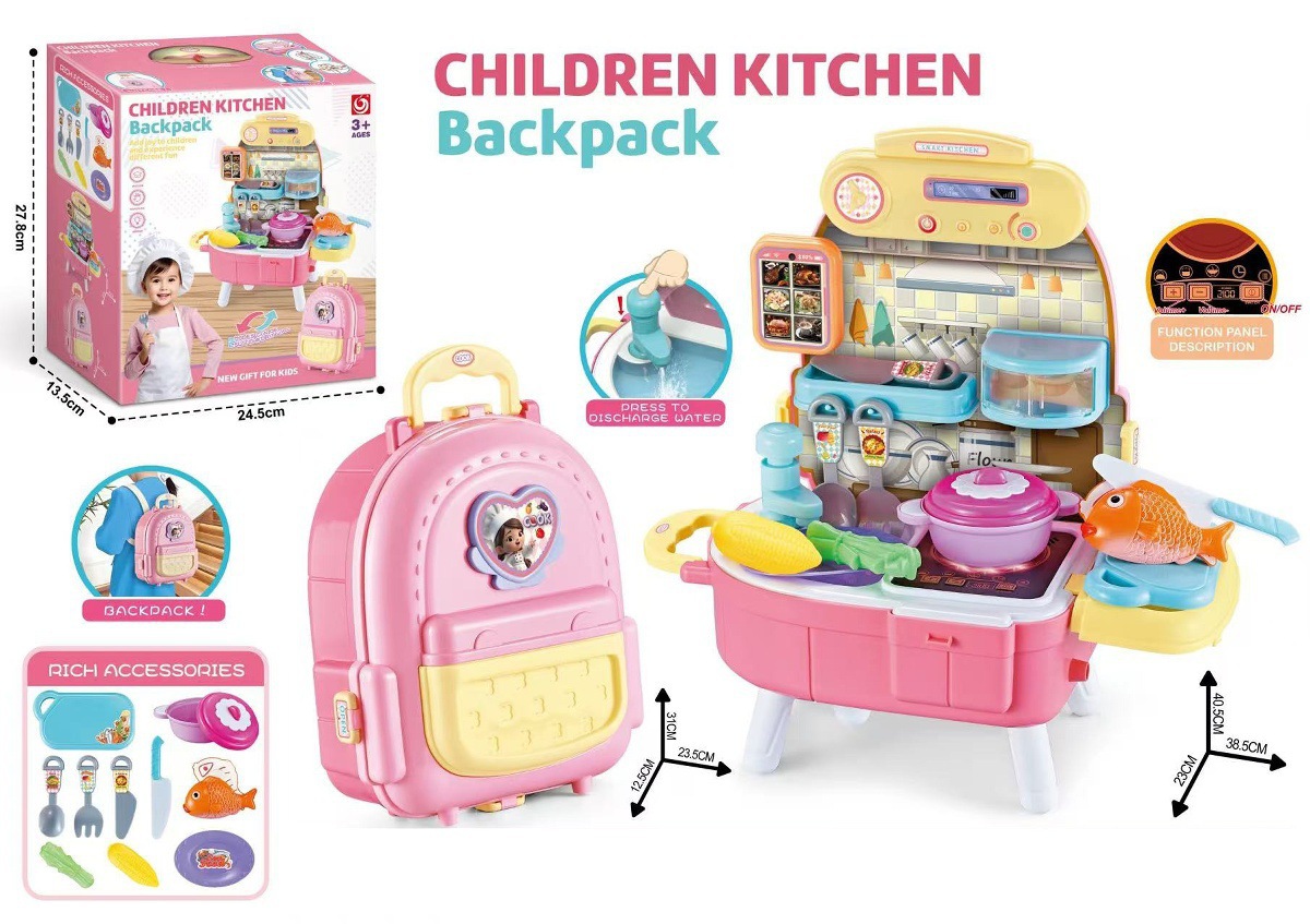 Mochila de cocina para niñas (transformación 3 en 1)