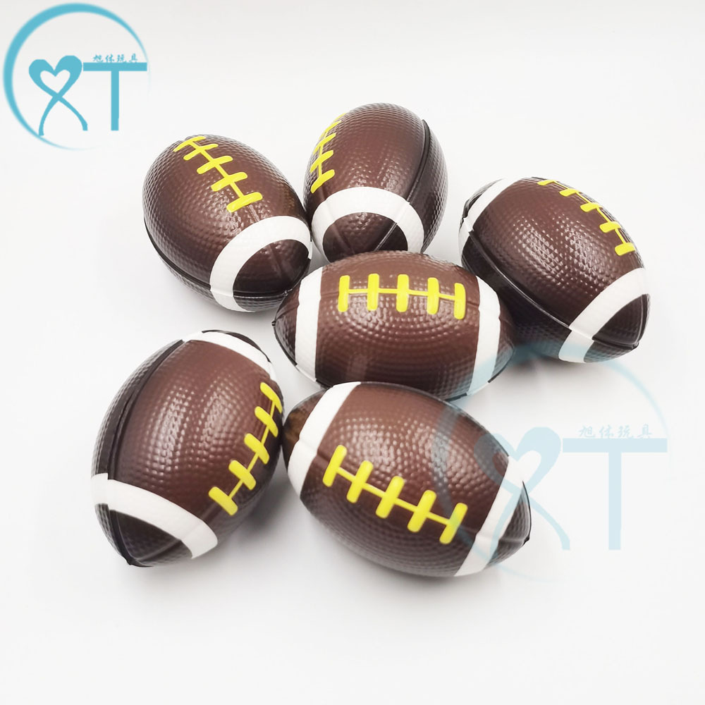 Cross-border manufacturers 9cm new rugby pu Foam ball brown American rugby vent decompression toy ball