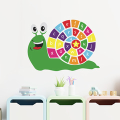 FX-F143 新款蝸牛26個英文字母兒童臥室牆面裝飾可移除牆貼紙自粘
