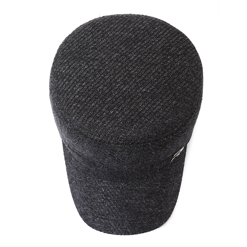 Medelålders äldre höst och vinter utomhus varm ull medelålders herr platt topp, plysch hörselskydd anknäbb_voghion.com