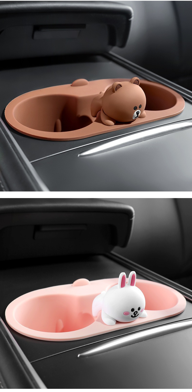 Car Water Cup Holder Suitable for Tesla Model 3/Y Accessories, Car Center Console Water Cup Mat Fixed Limiter