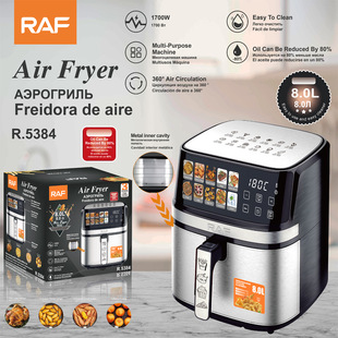 Raf European Air Fryer Household 8L Large Capacity Color Screen Touch Electric Fryer Multifunctional Air Oven