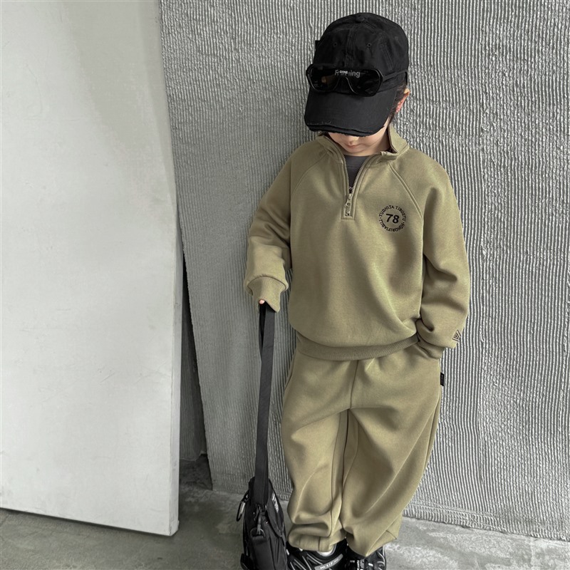 Niños primavera y otoño nuevo 2024 traje deportivo para niños estilo coreano de los niños pantalones de chándal traje de dos piezas estilo de moda