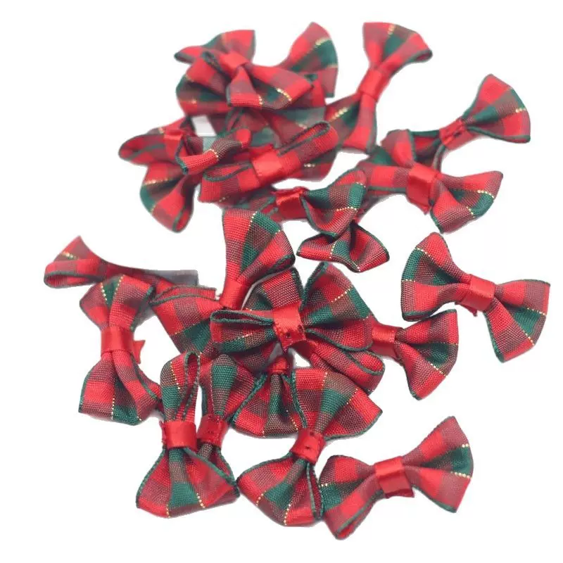 领结装饰圣诞节蝴蝶结工艺品丝带diy手工编织开口圈铃铛饰品头花