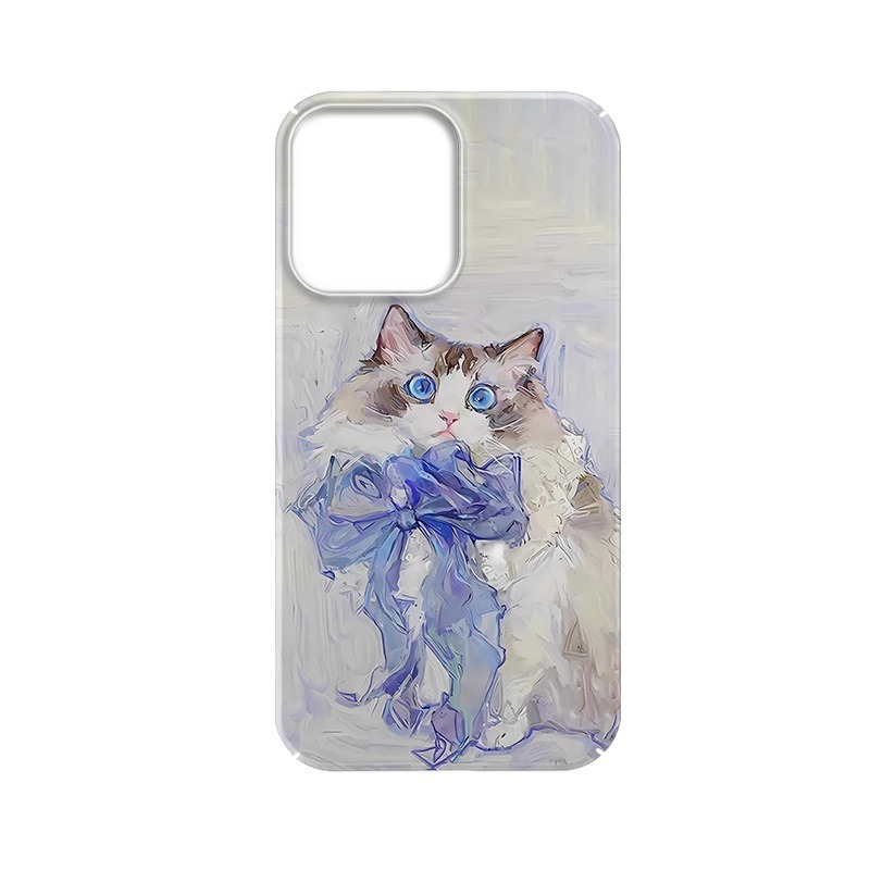 Arte para gatos para Apple 17promax dibujos animados lindos iPhone 16pro lente todo incluido 15 nuevo