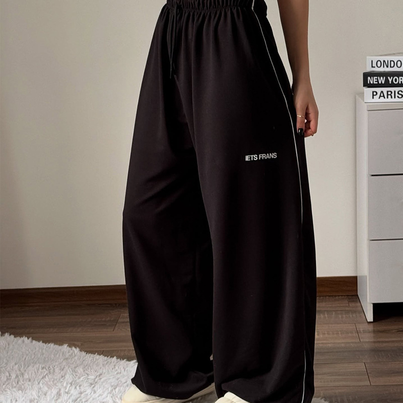 2026 Summer European and American Style Loose Sweatpants for Women, Thin Low-Waist Slightly Stretchy Printed Street Fashion Jogger Pants 2026 Summer European and American Style Loose Sweatpants for Women, Thin Low-Waist Slightly Stretchy Printed Street Fashion Jogger Pants
