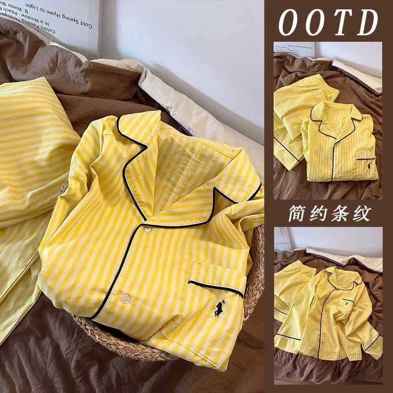 Qadın Zolaqlı Uzunqol Pijama Dəsti