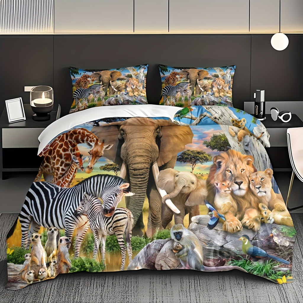 Textil doméstico transfronterizo molienda impresión digital elefante primer plano quilt kit fuente fábrica llevar a cabo tem / JIT