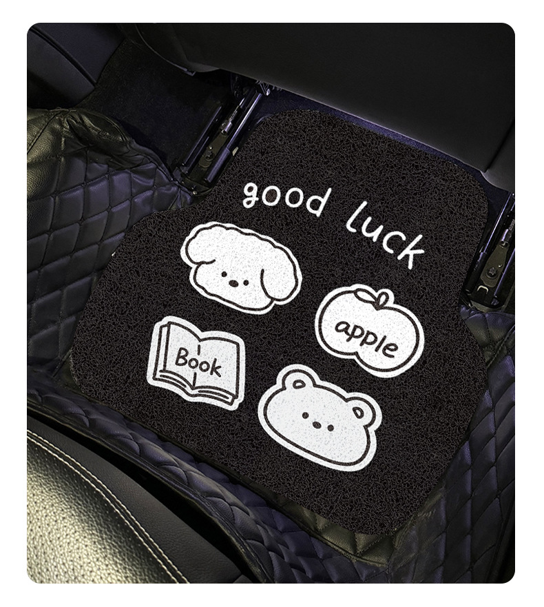 Cartoon Car Wire Loop Universal Floor Mat for the Driver's Seat, Single Piece, Special Protective Mat for Small Cars, Interior Decoration for Girls