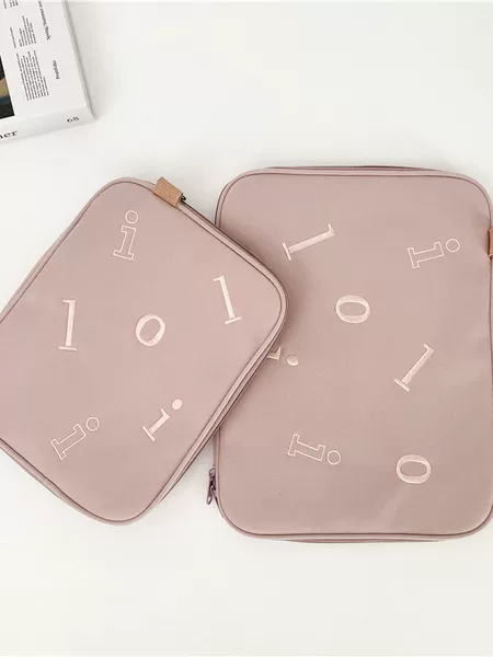 Simple Letter Print Laptop Sleeve Bag, Shockproof and Wear-Resistant Tablet Storage Bag, Computer Protective Case Two-Piece Set