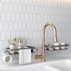 Gunpowder Kitchen Shelf Wall-mounted Spice Rack No-drilling Multi-functional Cloth Storage Sink Tap