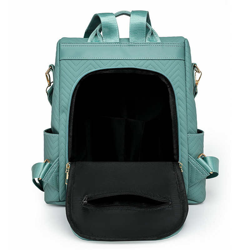 Comercio exterior al por mayor 2025 nueva mochila de mujer de color sólido moda versátil de gran capacidad