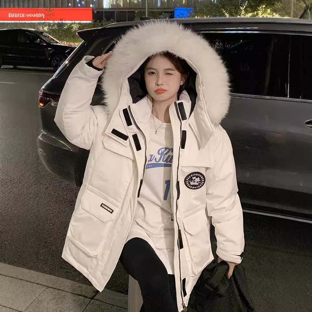 2024 invierno nuevo estilo coreano de algodón de cuello grande chaqueta de algodón de estudiantes suelta chaqueta de algodón largo chaqueta de pan image 1