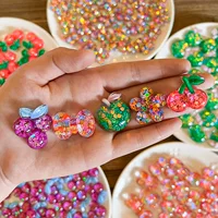 DIY ювелирные аксессуары Цветные блестящие кусочки фрукты патч мультфильм аксессуары для волос мобильный телефон цепи гальваника акриловый материал