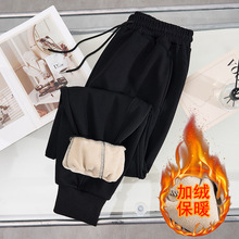 秋冬新品胖MM大码女装特肥特大收脚加绒加厚长裤韩版显瘦K6145