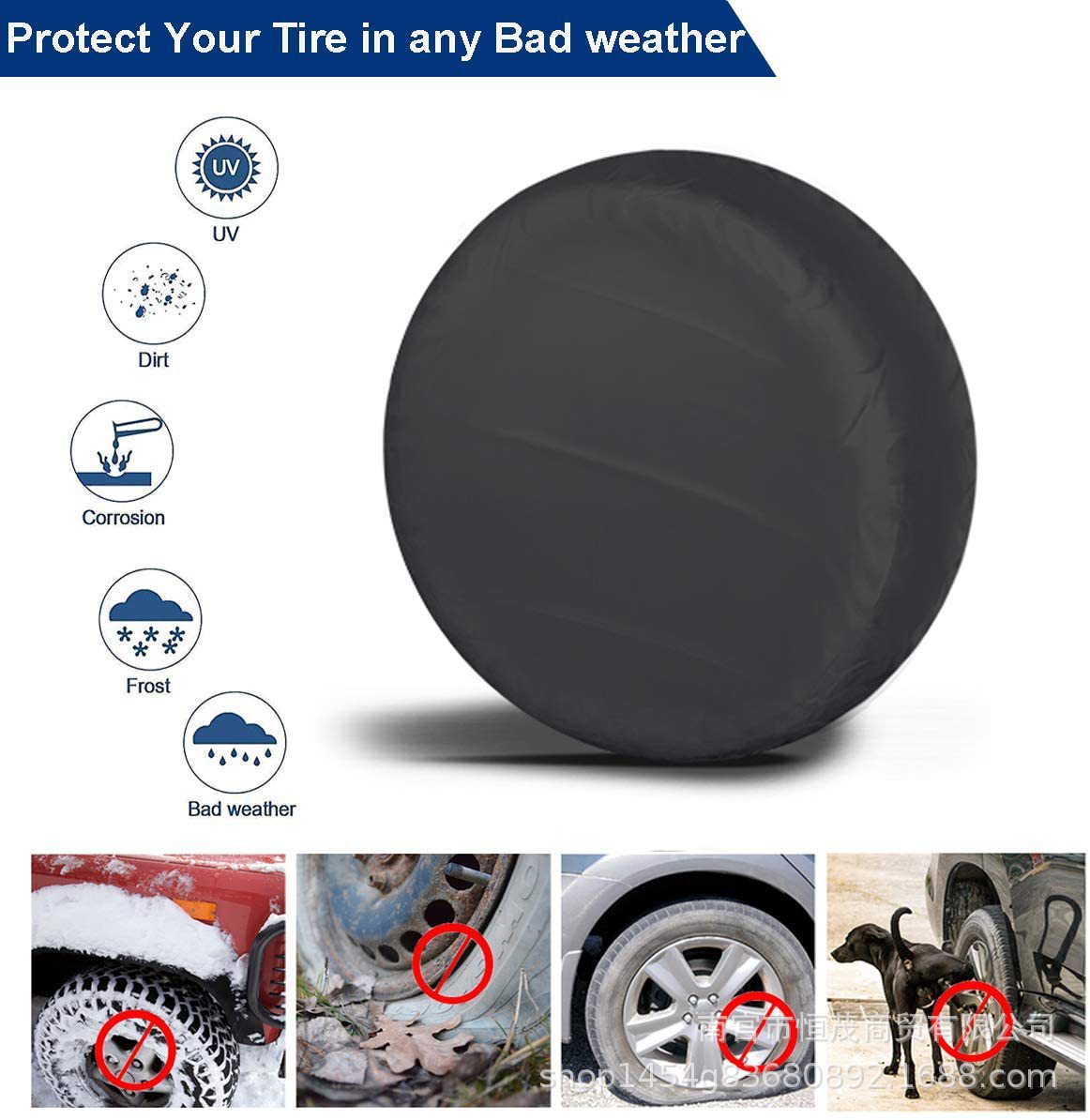 Cross-Border Exclusive Supply of Polyester Spare Tire Covers in Various Colors and Sizes