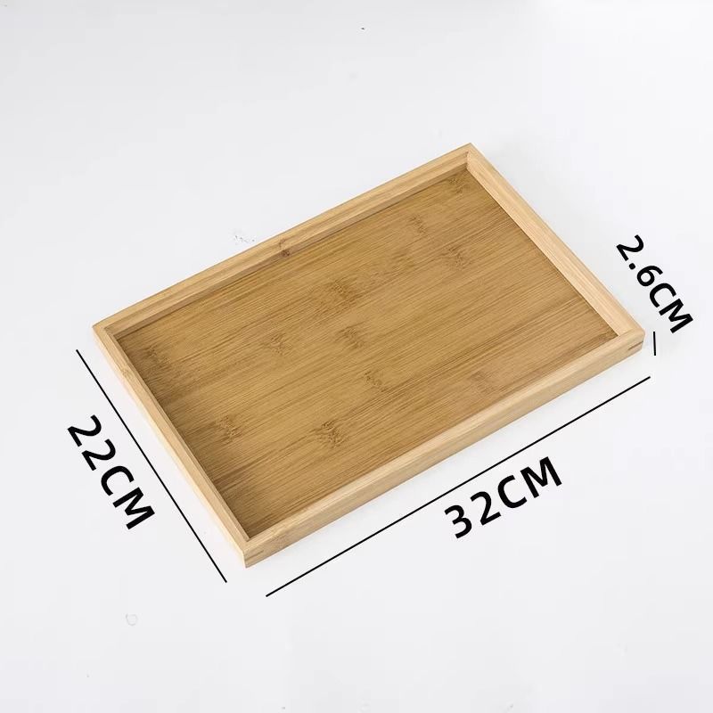 高级托盘竹木质长方形家用放茶水杯盘咖啡杯器具餐盘酒店收纳托盘|undefined