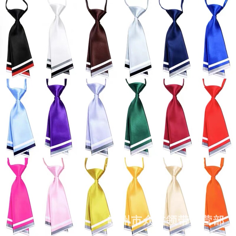 Korean Style Double-Piece Solid Color Knife-Shaped Jk Performance Event Japanese Student Small Tie Sailor Uniform Factory Direct Sale Striped