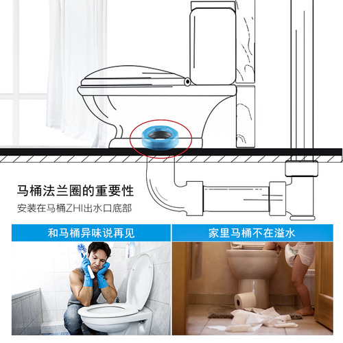 Toilet shift flange toilet seat flange ring anti-odor sealing ring household toilet seat base accessories