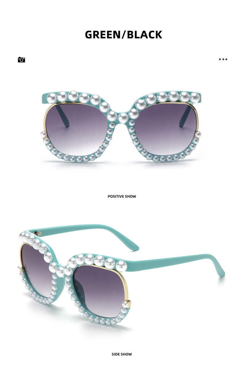 Oval Frame Glasses Style Outdoor, Travel Occasion Lady Pearl Pc Oval Frame Full Frame Women's Sunglasses