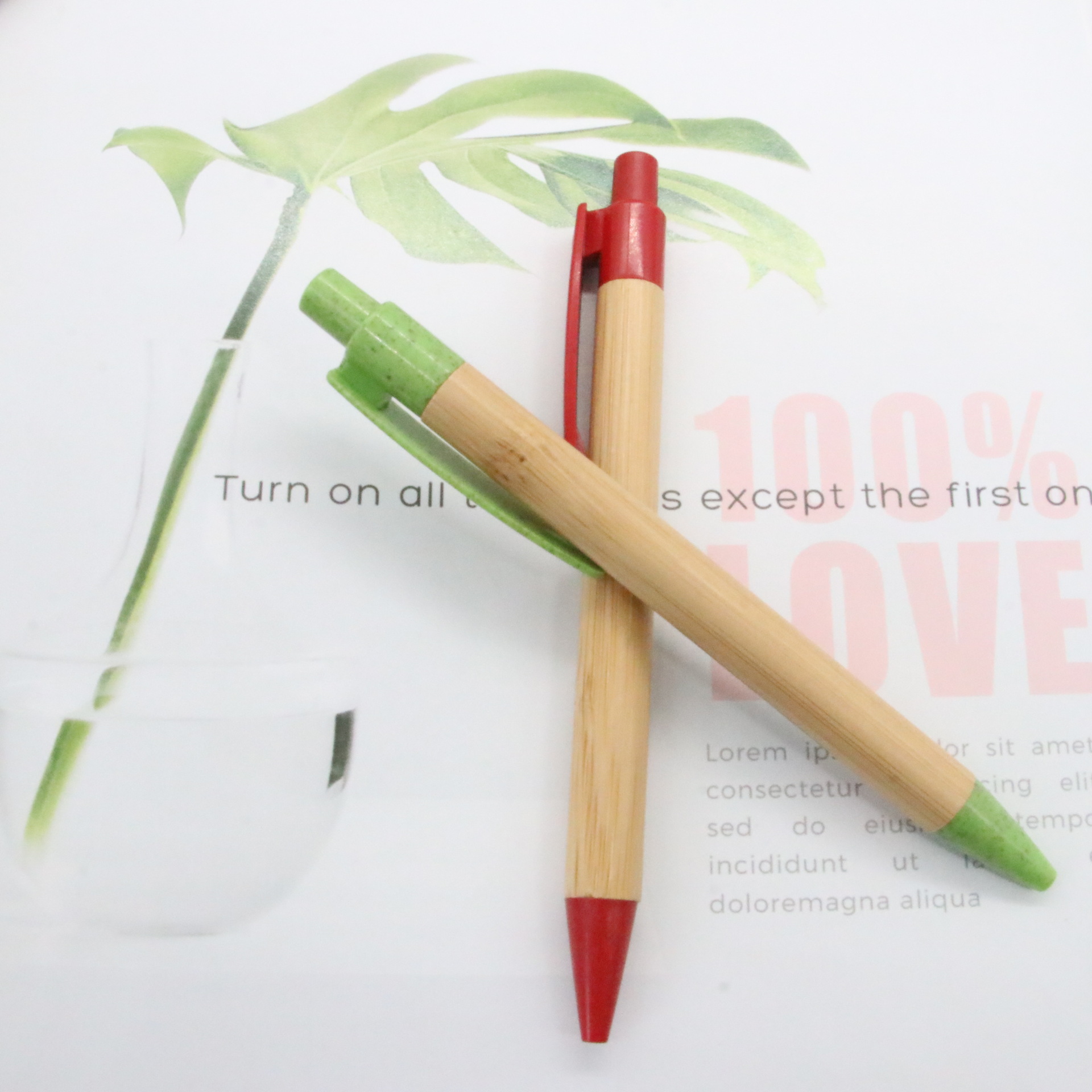 Pluma de bambú Maiji Accesorios Materiales pluma de bambú natural de bambú pluma prensa bolígrafo puede ser imagen LOGO traje regalo