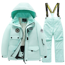 冬季新款儿童滑雪服套装男女童防风防水外套加厚保暖专业滑雪裤女