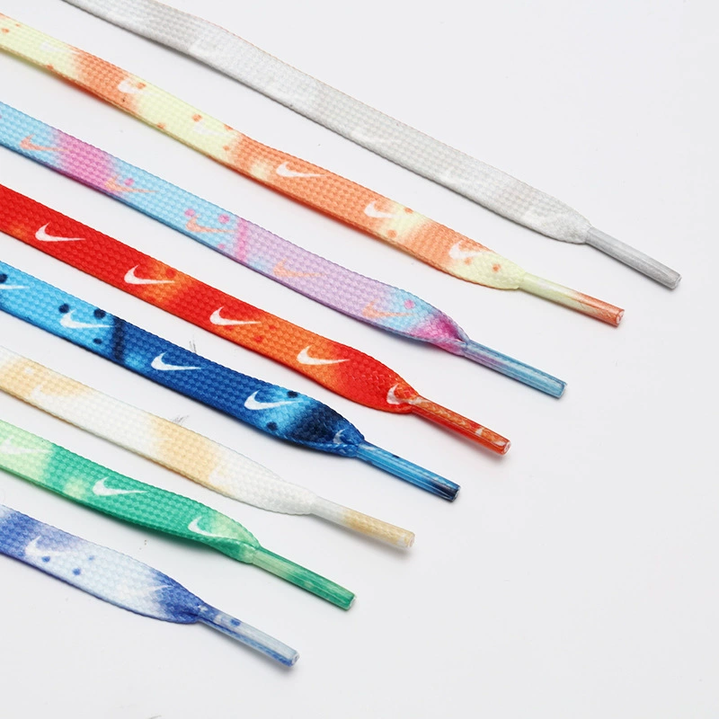 Модные разноцветные плоские полиэстеровые шнурки NIK для мужчин и женщин, подходящие для кроссовок, кед и кроссовок Nike Air Force One.