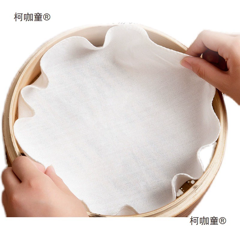 Bamboo fiber high temperature resistant non-stick oil steamer cloth kitchen steamed bun steamed bun dumplings non-stick thick round wheat