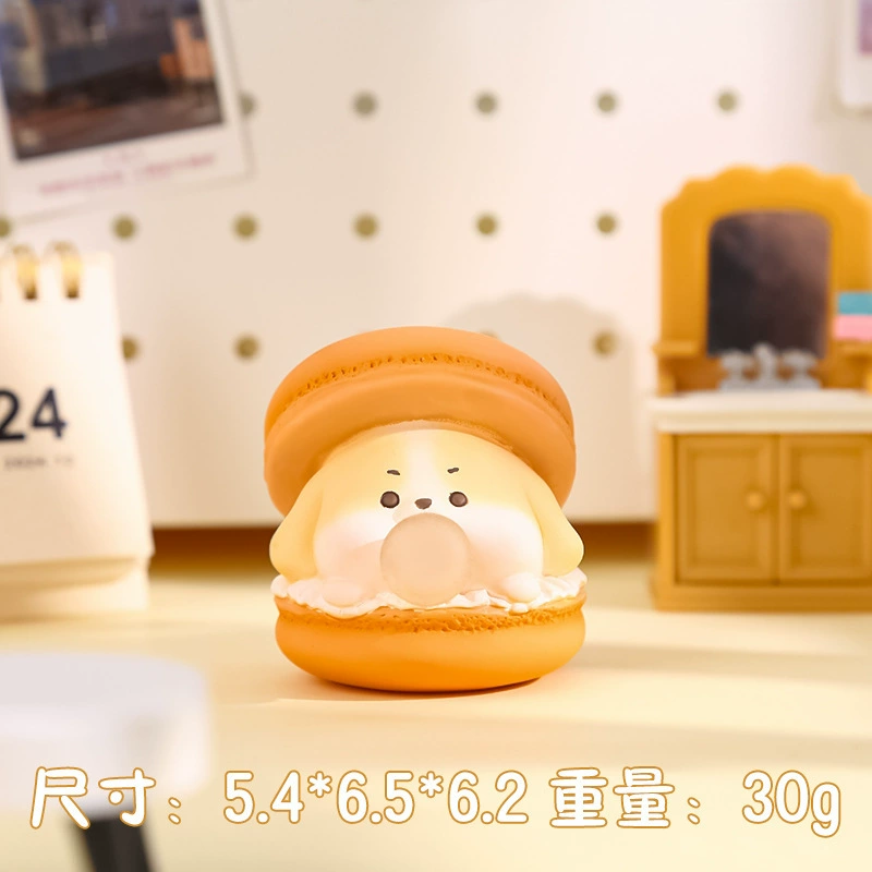 Украшения для стола Mingzuo Bubble Macaron – фигурки макарон, оранжевый щенок / фиолетовая свинка / зеленая лягушка