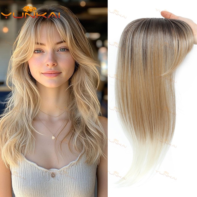 頭頂部の再発毛、ふわふわヘアピース、目に見えないカール前髪、サイドの増毛、白髪カバー前髪ウィッグ|undefined