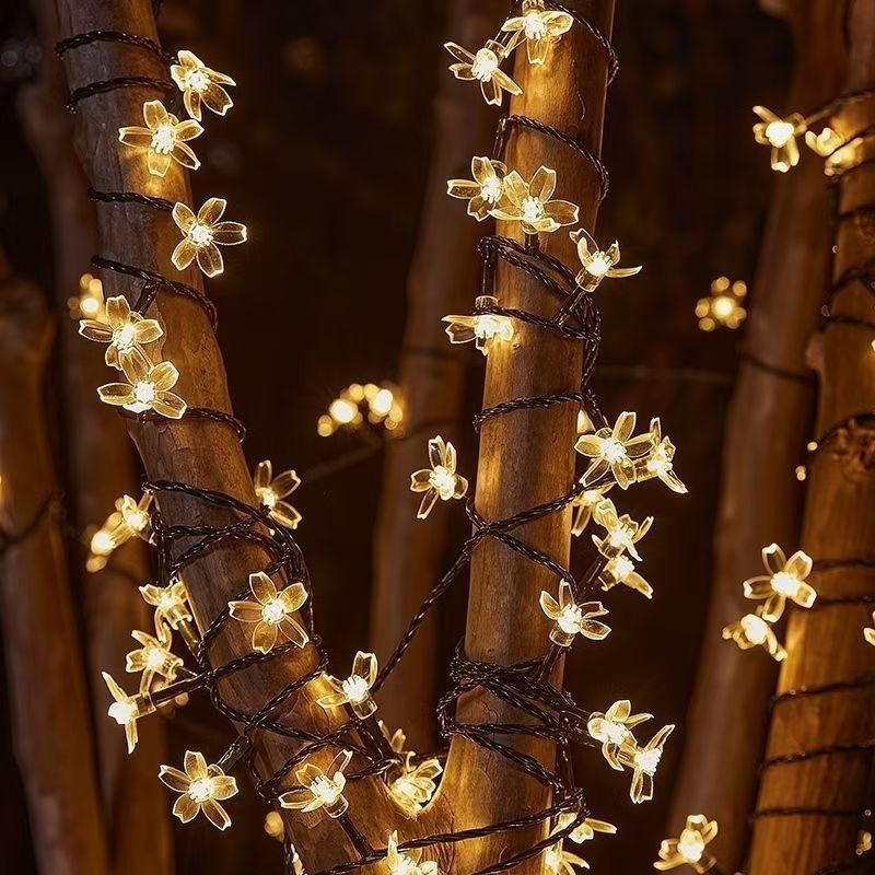 Transfronterizos LED cadena de luz ambiente de patio luz de Navidad lámpara de decoración al aire libre lámpara solar impermeable colgar árbol lámpara de color