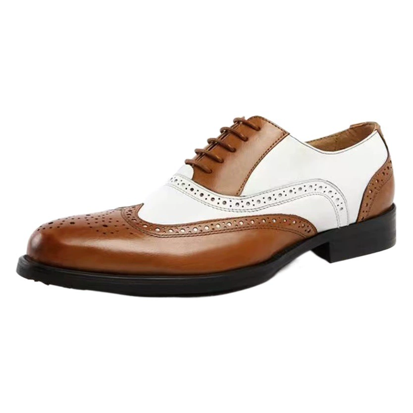 Мужская кожаная обувь, мужская деловая официальная одежда больших размеров, броги в британском стиле, универсальная молодежная повседневная трансграничная мужская обувь с резной резьбой